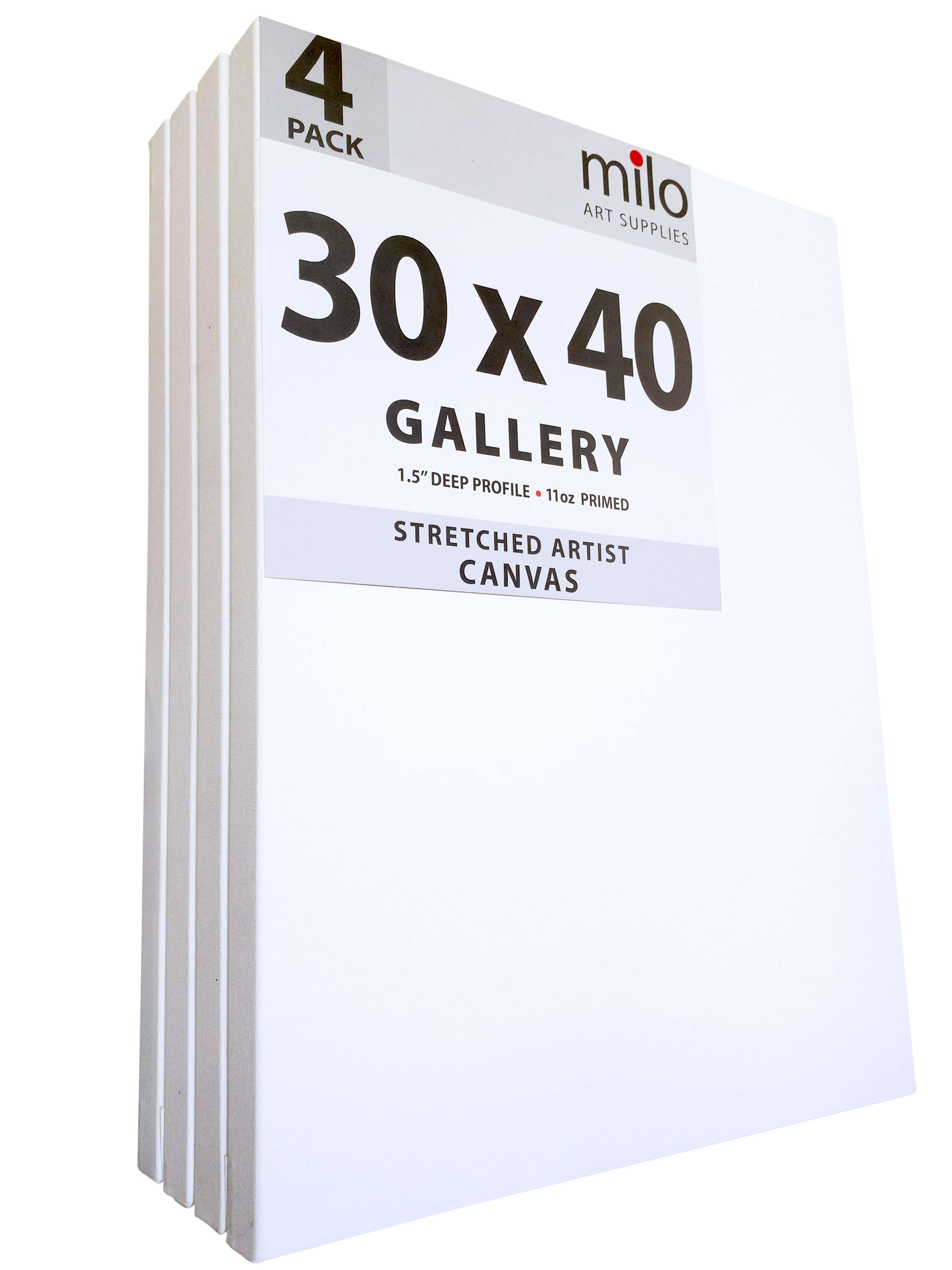 30 x 40 Stretched Canvas, Pack of 4